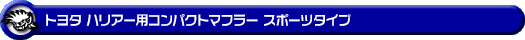 トヨタ ハリアー(CBA-ACU30W・CBA-ACU35W・CBA-MCU31W・CBA-MCU30W・CBA-MCU35W・CBA-MCU36W・UA-ACU30W・UA-ACU35W・UA-MCU30W・UA-MCU35W)用コンパクトマフラー スポーツタイプ