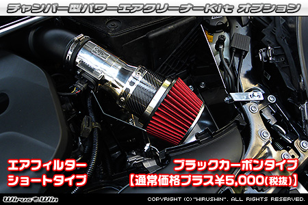 大型チャンバー型パワーエアクリーナーKit オプション：ブラックカーボン仕様