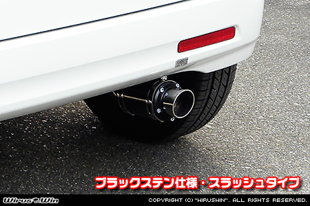 マツダ フレアワゴン・フレアワゴン カスタムスタイル（DBA-MM32S｜ターボ車・NA（ノンターボ）車｜2WD・4WD）用D−プライムマフラー ブラックステン仕様 スラッシュタイプ