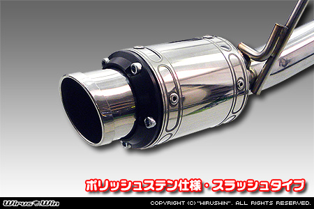 ダイハツ ハイゼット トラック（EBD-S500P・EBD-S510P｜2WD・4WD）用D−プライムマフラー ポリッシュステン仕様 スラッシュタイプ