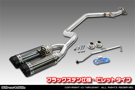【JB23】ジムニー用左出しD−プライムツインマフラー ブラックステン仕様 ビレットタイプ