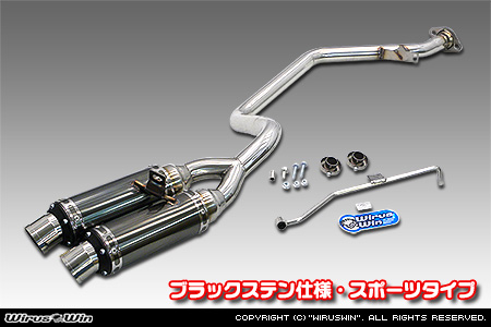 【JB23】ジムニー用左出しD−プライムツインマフラー ブラックステン仕様 スポーツタイプ