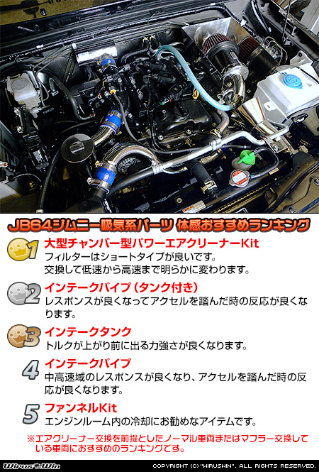 【JB64】ジムニー吸気系パーツ 体感おすすめランキング