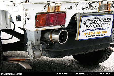マツダ スクラム トラック（V-DJ51T・V-DJ51B・V-DK51T・V-DK51B｜2WD・4WD｜ヘッドライト形状：角目タイプ）用コンパクトマフラー ポッパータイプ